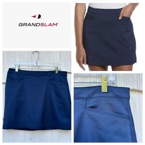 GRAND SLAM Performance Womens Navy Blue Golf Skort Skirt with Shorts Sz‎ 8